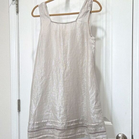 C&C California Dresses & Skirts - - C&C California Sleeveless Artesian  100% Linen Embroderied Midi Dress Small